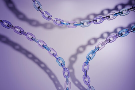 Colored chain over purple colored background