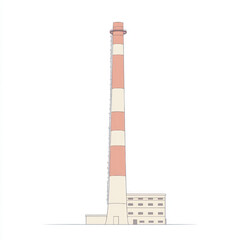 Industrial pollution with smoke rising from chimneys and factory plants