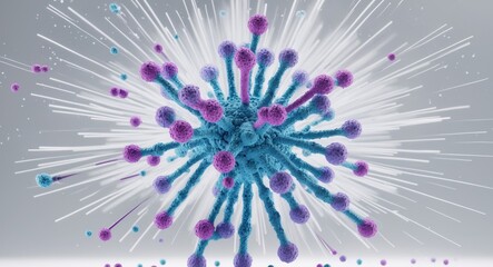 Obraz premium Molecular Structure Animation with Exploding Particle Effect