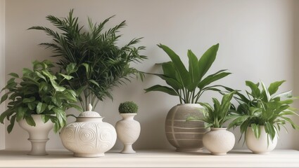 Elegant Home Decor with Plants and Vases