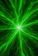 Fototapeta premium Green energy plasma spread around abstract background with 3d rendering, 8k, with white tones