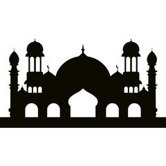 Silhouette of Islamic Mosque Architecture