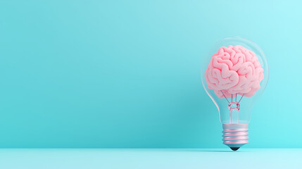 Creative light bulb with a brain inside