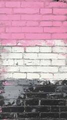 Fototapeta premium Pink, White, Black Brick Wall Background