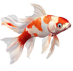 Fototapeta premium Red and White Koi Fish: Vibrant Colors and Graceful Movement