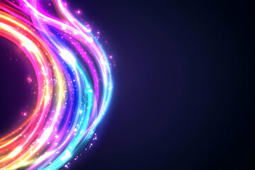 Abstract Background Rainbow Glowing Lines