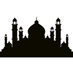 Silhouette of Islamic Mosque Architecture