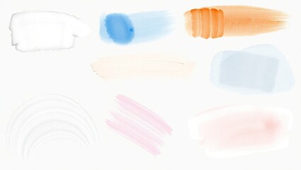 Obraz premium Abstract Watercolor Paint Brush Strokes Collection