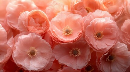Close-up of many delicate light pink flowers.