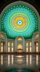 Obraz premium Stunning Green Dome Interior Illustration