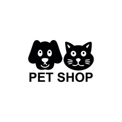 A black and white Pet Shop logo with vector