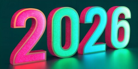 2026 new year text illustration.