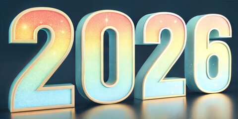 2026 new year text illustration.