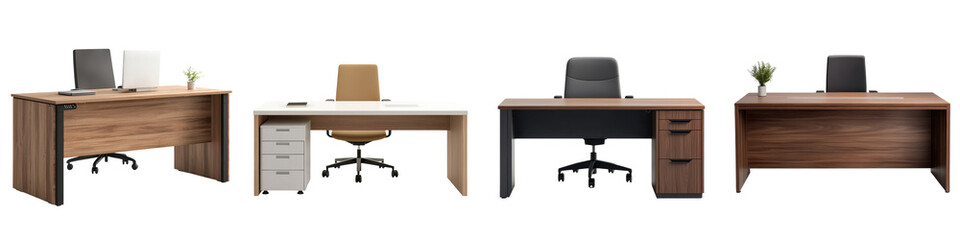 Sleek and Efficient Home Office Setup with Wooden Desk Chair and Laptop for a Modern and Productive Workspace