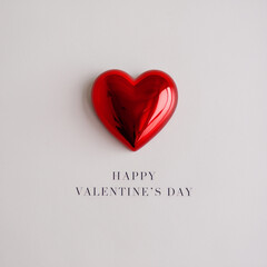 Valentine's Day card featuring a 3D red heart centerpiece.