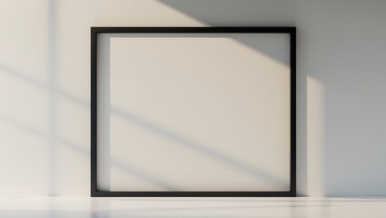 Blank Black Frame Hanging on a Wall for Design Presentation