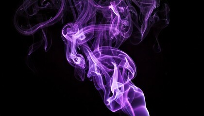 Obraz premium Translucent vibrant purple violet smoke whiffs and swirls of aromatic
