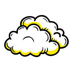 Happy Cartoon Sun and Clouds Clipart Design