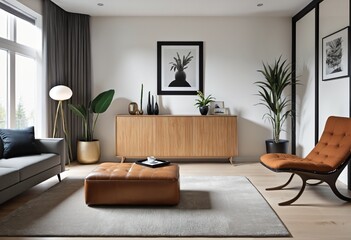 Fototapeta premium Modern Interior Design: A Stylish Living Room Makeover