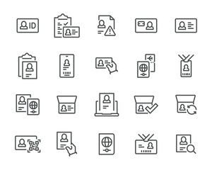 Simple Line Icons: Passport, ID, and Applications