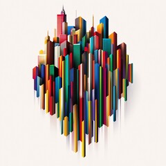 A bold, colorful visualization of cost of capital metrics with an emphasis on equity leverage for an annual report cover