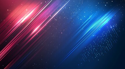 Abstract Diagonal Lines Glowing Red And Blue Design