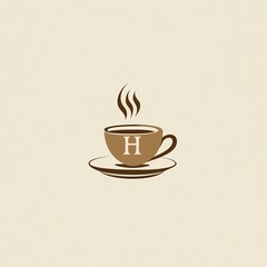 Coffee cup with letter H logo design.