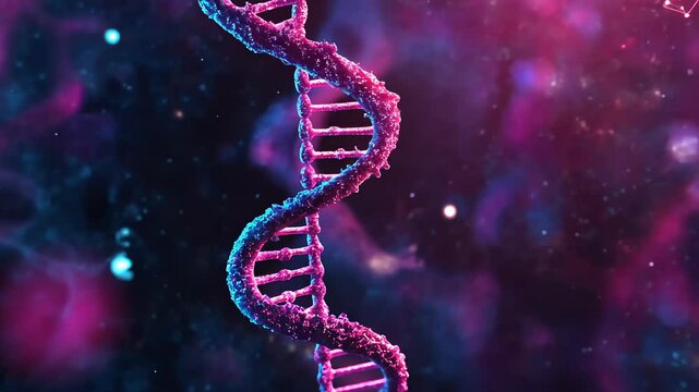 DNA double helix genetic material. Gene sequencing abstract design. Floating in space background, 
science, abstract, biology, biotechnology, molecular, health, genetic