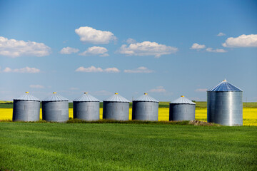 Grain Silo Prairies Canadian Landscape Scenic Alberta © laughingmangovideo