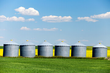 Grain Silo Prairies Canadian Landscape Scenic Alberta