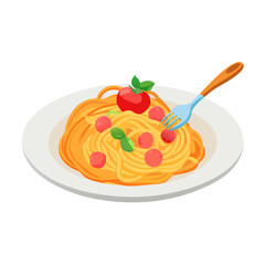 Colorful Pasta Plate Design for Restaurant Logos