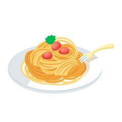 Colorful Pasta Plate Design for Restaurant Logos