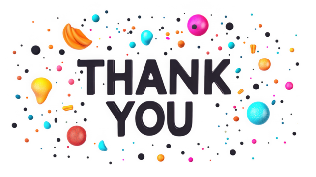 Stylish Thank You Design with Colorful Elements
