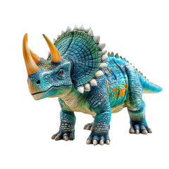 Fototapeta premium Detailed Triceratops Dinosaur Model Isolated for Educational Use on transparent background
