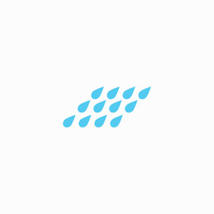 Water drop shape icon set. Rain drop icon symbol silhouette. Various shapes of water drops, water and rain simple icon. Plumbing logo. 