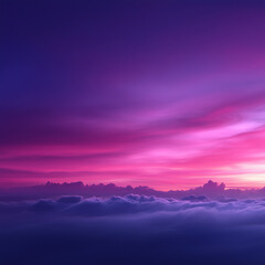 Obraz premium Vibrant pink and purple clouds at twilight over horizon