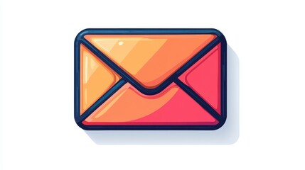 Colorful cartoon email icon illustration.