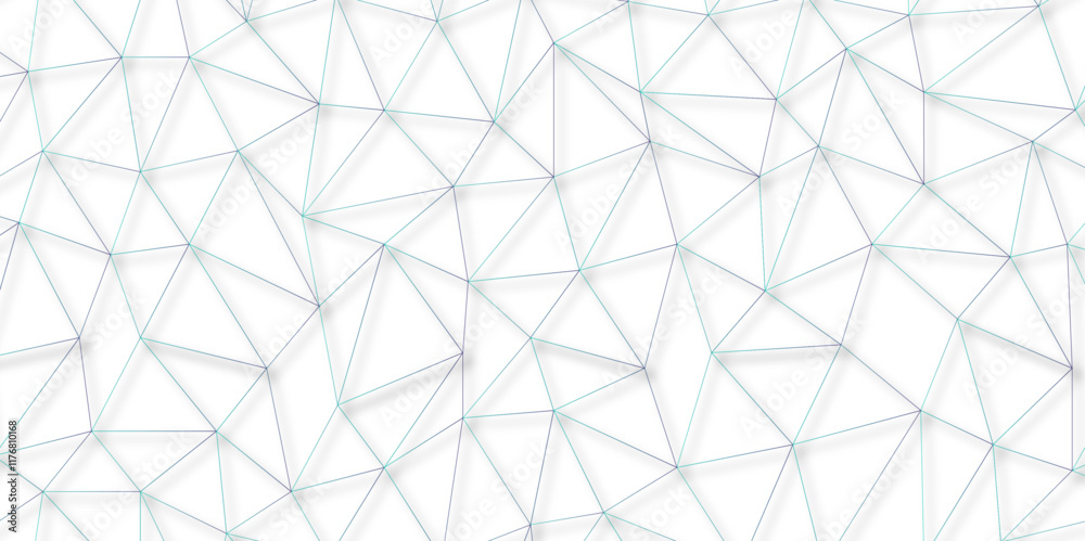 Fototapete Abstract modern blue lines seamless pattern. Subtle ornament with delicate grid, lattice, net, triangles, rhombuses, lines with shadows. Abstract minimalist background. Geometric art deco texture.	