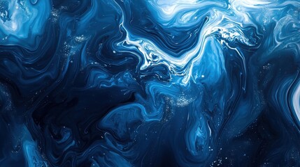 Abstract Blue Swirling Paint Texture Background