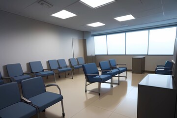 Fototapeta premium ゲーム背景 病院受付と待合室の風景