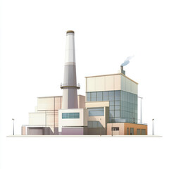 Industrial pollution with smoke rising from chimneys and factory plants