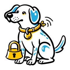 High-Quality Dog Clipart with Bell for Creative Use
