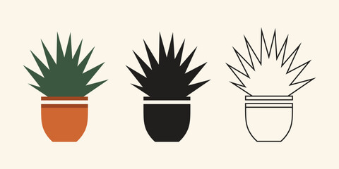 Houseplant in pot vector design