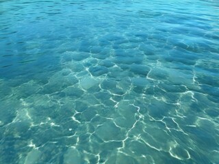 Fototapeta premium the AI Image Generator, Turquoise Water with Sunlight Reflections Creating Ripples