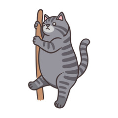 Cute Gray Cat Cartoon Vector for Your Projects