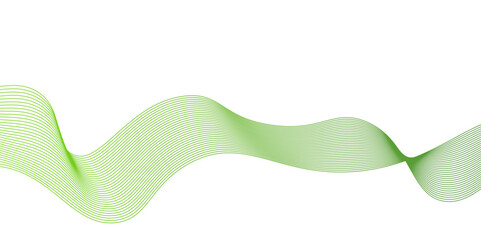 Transparent horizontal green wave on white background.Wavy fluid pattern design. Modern concept for presentation, banner, backdrop.green wave lines frame,