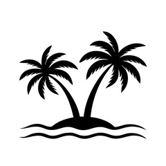 Exotic Island Silhouette Graphic - Free Download