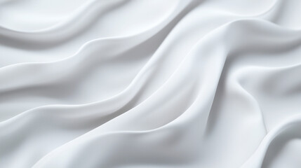 Fototapeta premium Elegant white fabric with soft, flowing waves