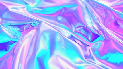 Obraz premium Iridescent holographic foil texture with vibrant colors