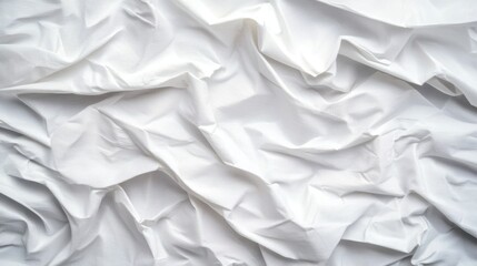 Obraz premium Textured white crumpled fabric background